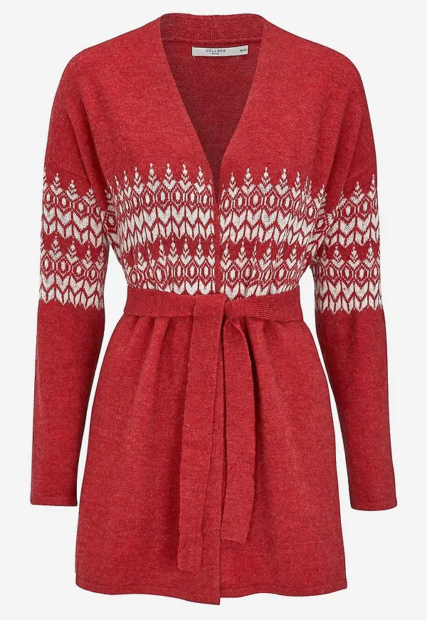 Jacquardstickad cardigan Bonnie