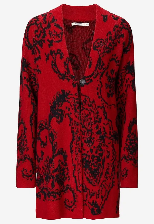 Jacquardstickad cardigan