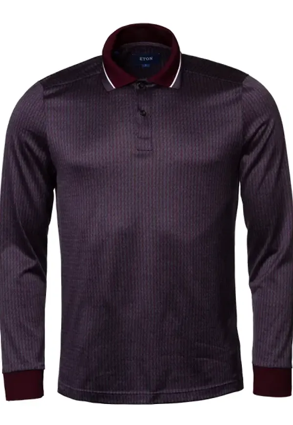 Jacquardstickad Poloskjorta I Filo Di Scozia Regular Fit
