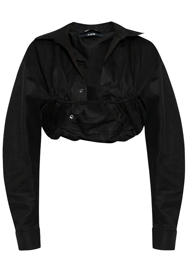Jacquemus 'Machou' crop shirt Svart, Dam
