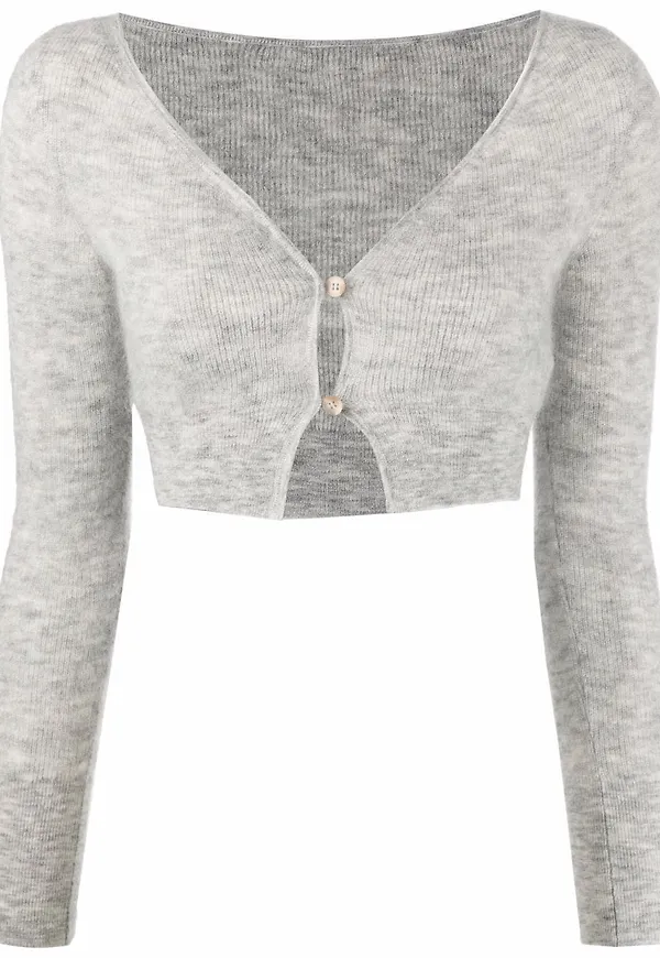 Jacquemus Alzou ribbstickad kofta - Grå