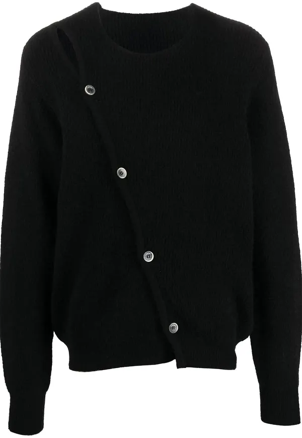 Jacquemus asymmetrisk cardigan med knäppning - Svart