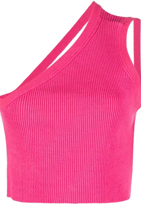 Jacquemus asymmetrisk croptop - Rosa