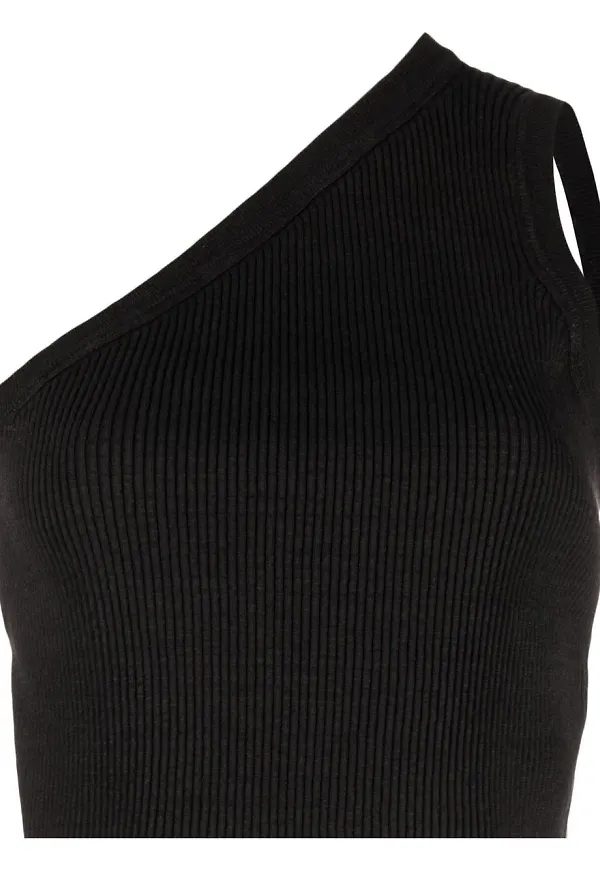 Jacquemus asymmetrisk croptop - Svart