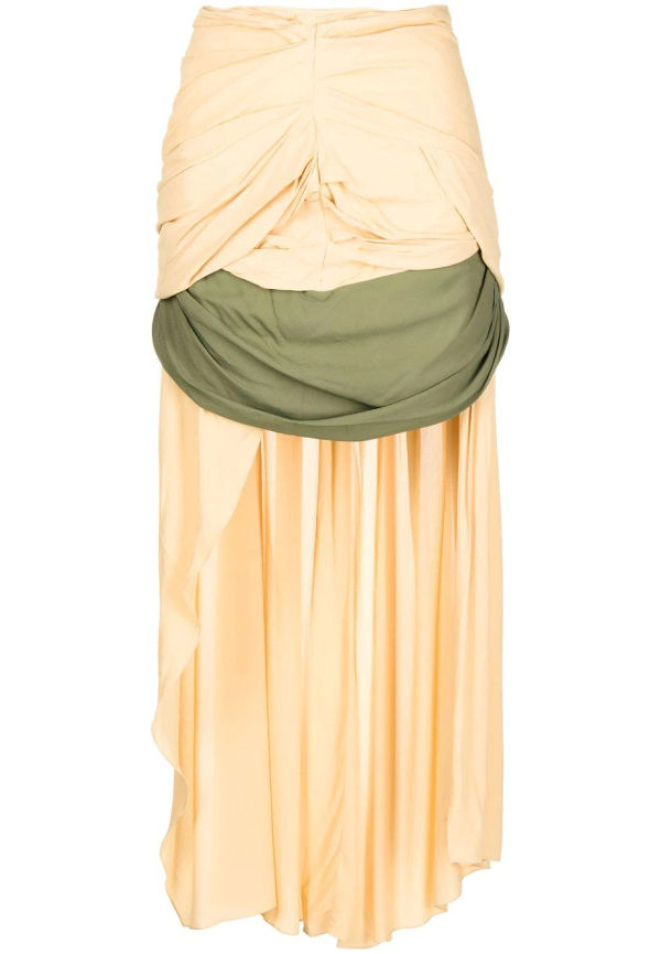 Jacquemus asymmetrisk draperad kjol - Gul