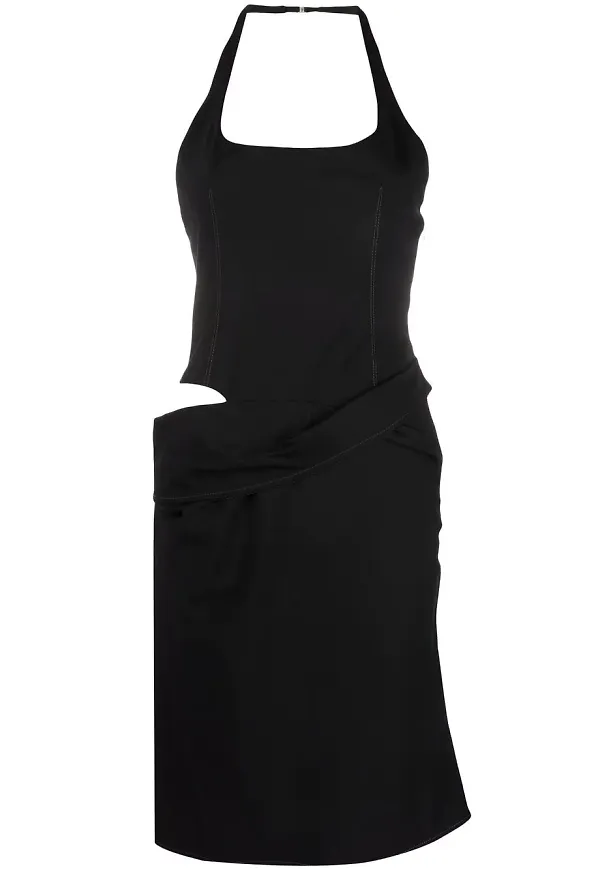 Jacquemus asymmetrisk halterneckklänning - Svart