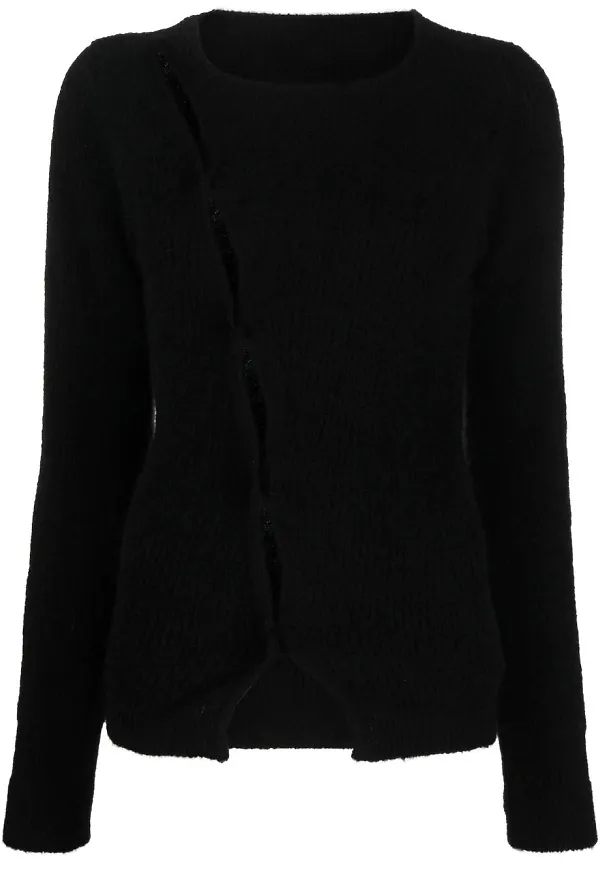 Jacquemus asymmetrisk stickad kofta - Svart
