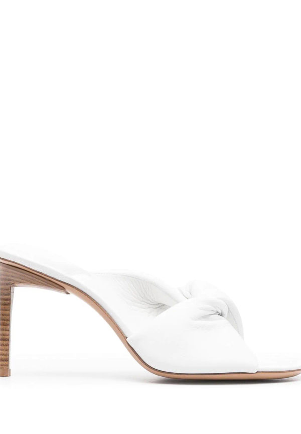 Jacquemus Bagnu 80 slip-ons i läder - Vit