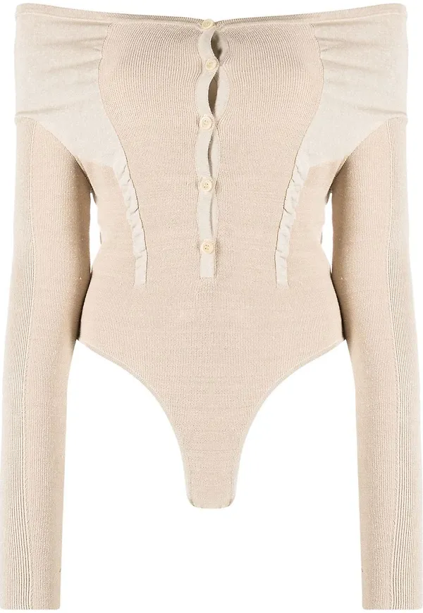 Jacquemus baraxlad långärmad topp - Neutral