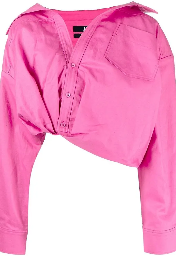 Jacquemus beskuren asymmetrisk skjorta - Rosa