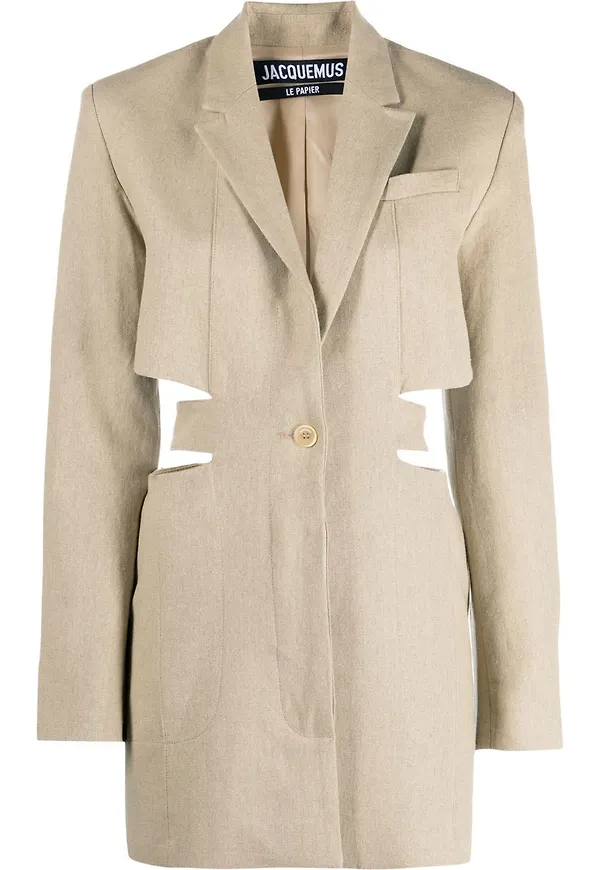 Jacquemus blazer-klänning med utskuren stil - Neutral