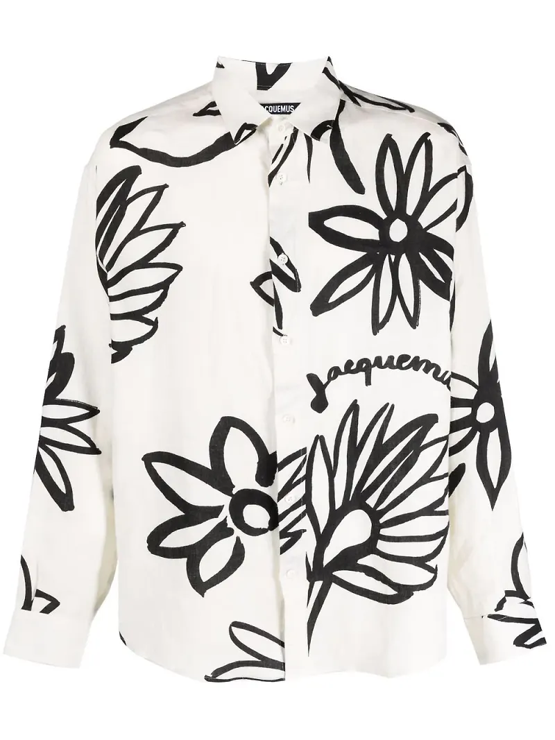 Jacquemus blommig skjorta - Vit