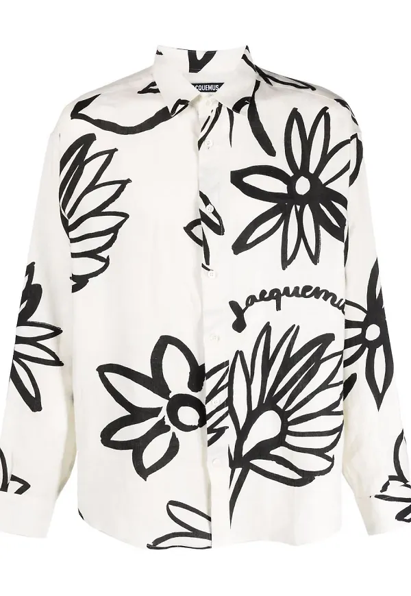 Jacquemus blommig skjorta - Vit