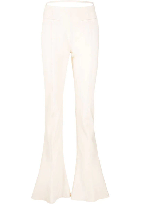 Jacquemus bootcut-byxor med remdetalj - Neutral