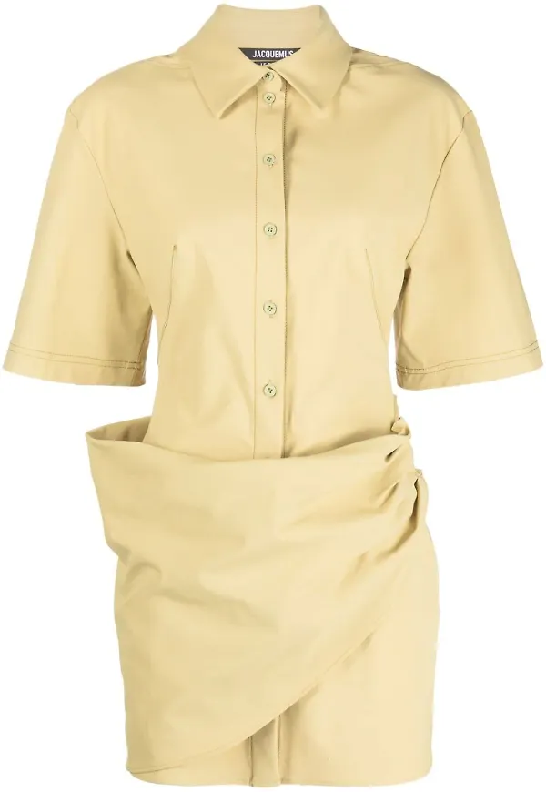 Jacquemus Camisa draperad skjortklänning - Neutral