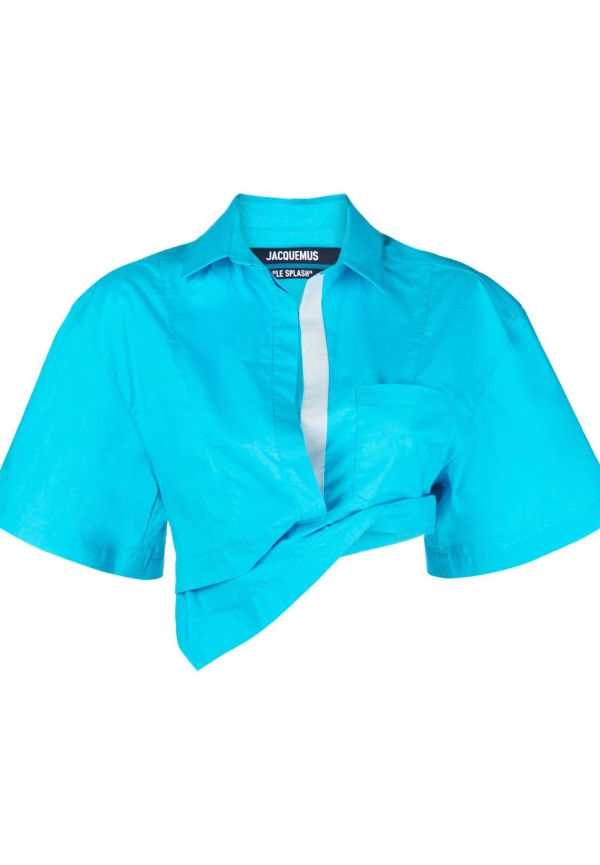 Jacquemus Capri kortärmad kort skjorta - Blå