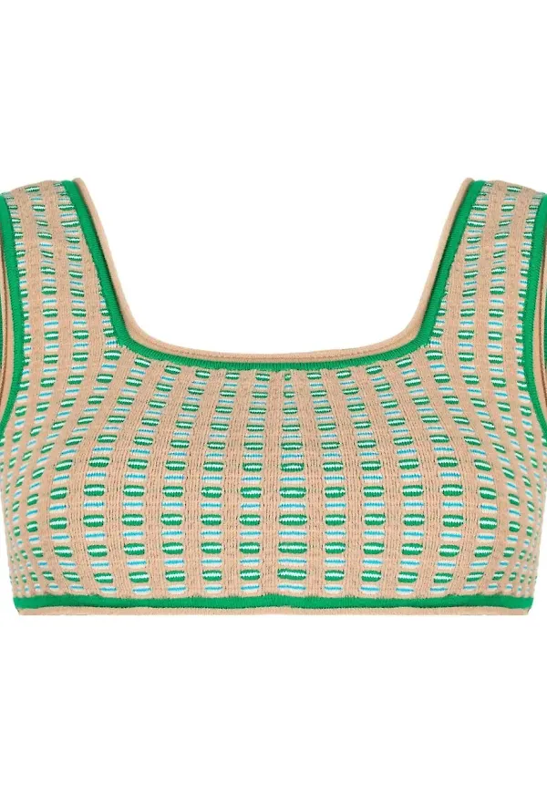 Jacquemus croptop med fyrkantig ringning - Brun