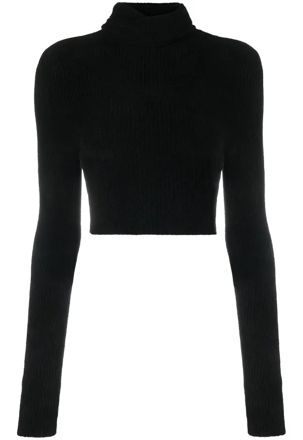 Jacquemus croptop med rullkrage - Svart