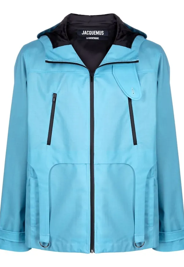 Jacquemus Draio parkas med huva - Blå