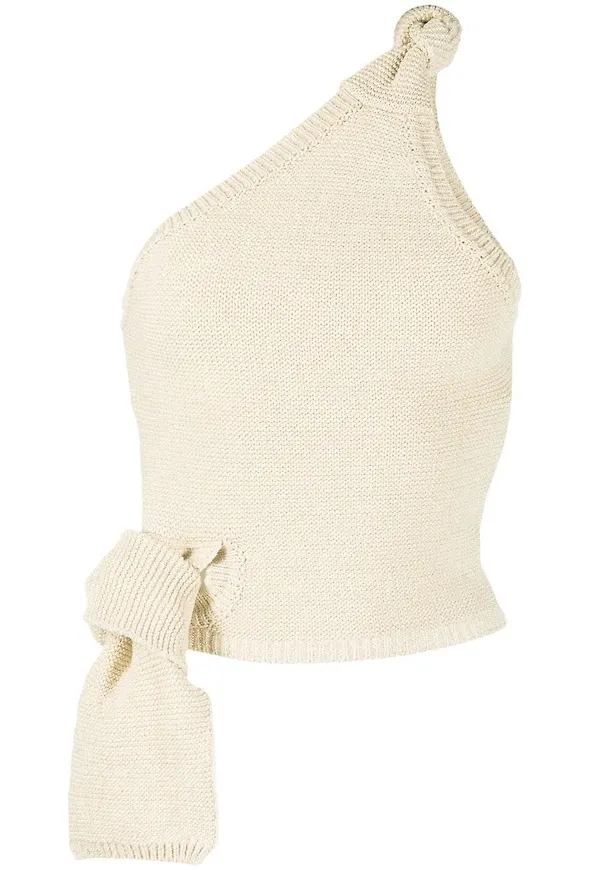 Jacquemus enaxlad stickad topp - Neutral