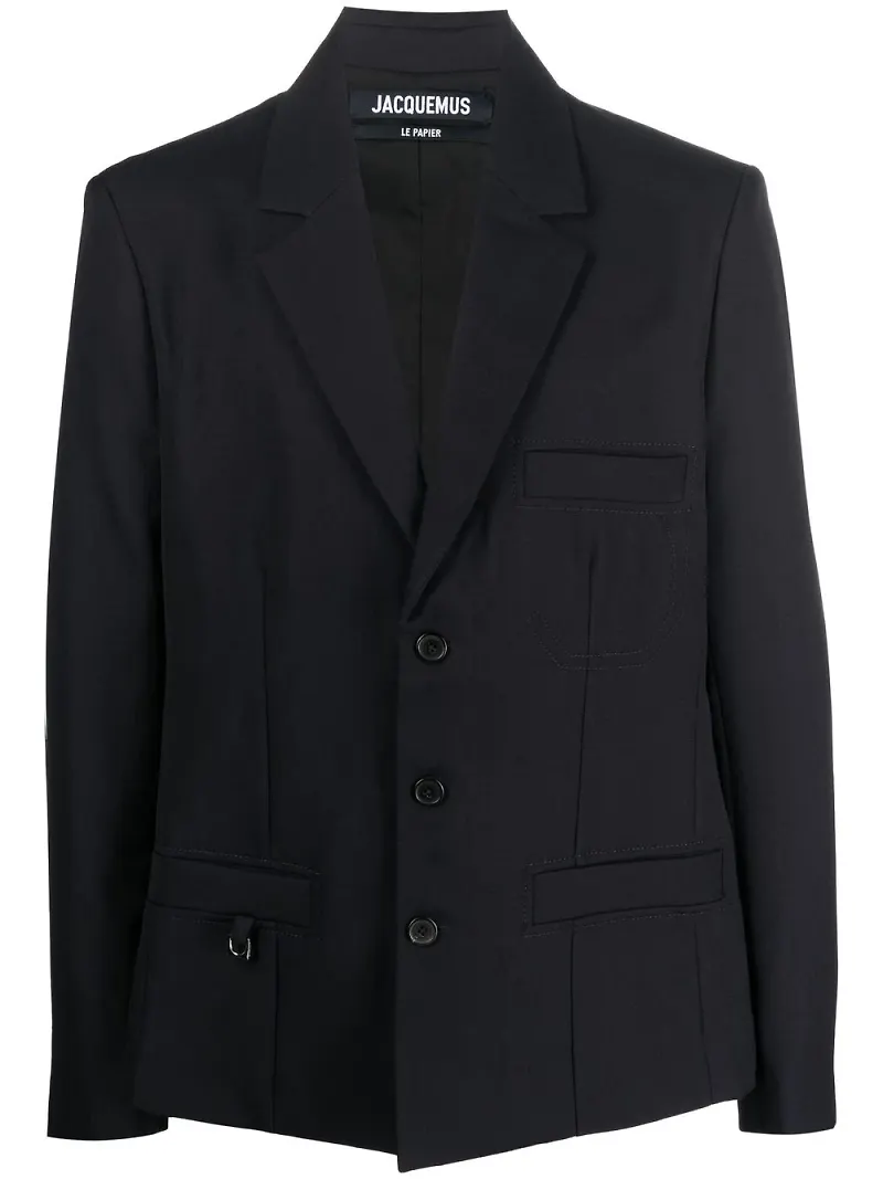 Jacquemus enkelknäppt blazer - Blå