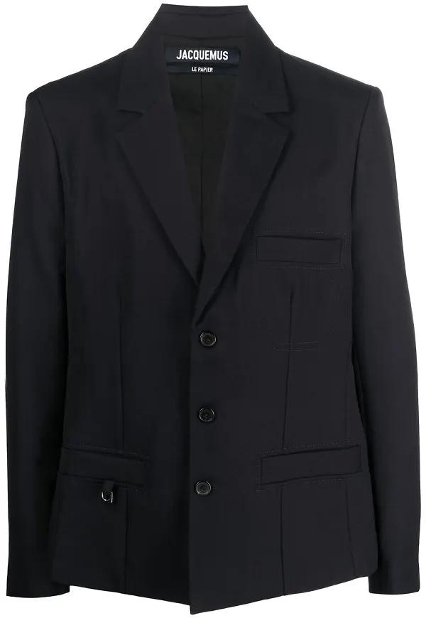 Jacquemus enkelknäppt blazer - Blå