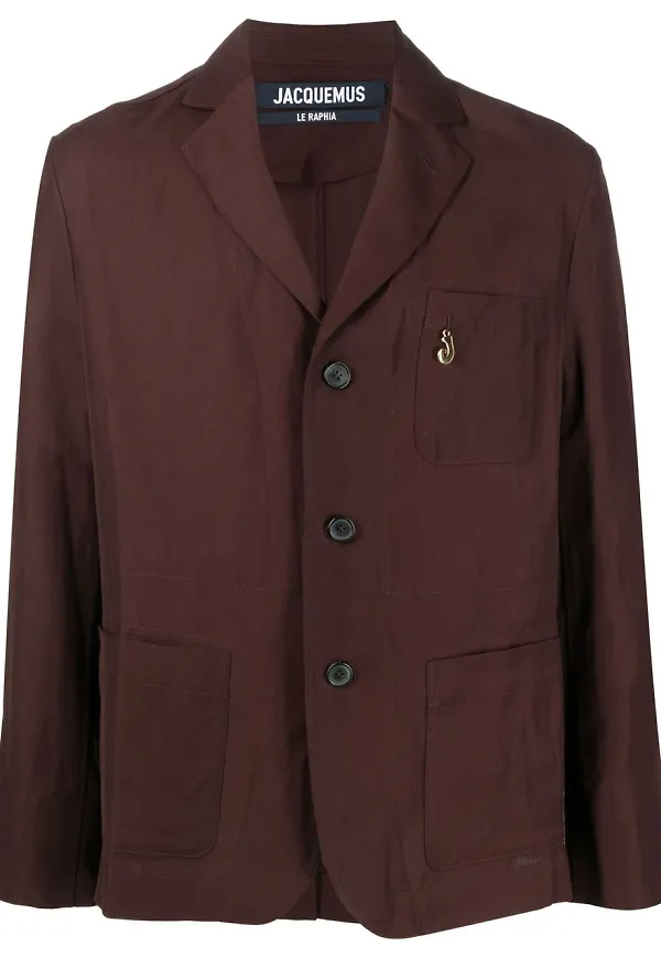 Jacquemus enkelknäppt blazer - Brun