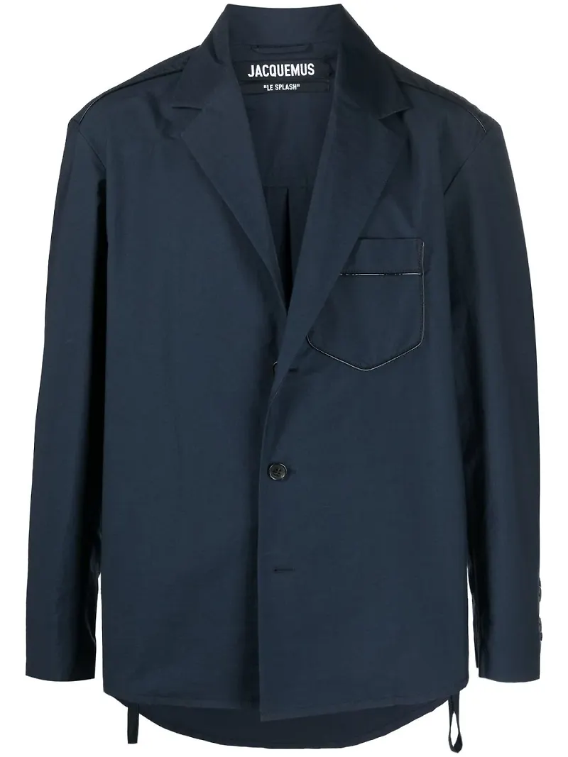 Jacquemus enkelknäppt figursydd blazer - Blå