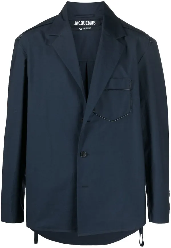 Jacquemus enkelknäppt figursydd blazer - Blå