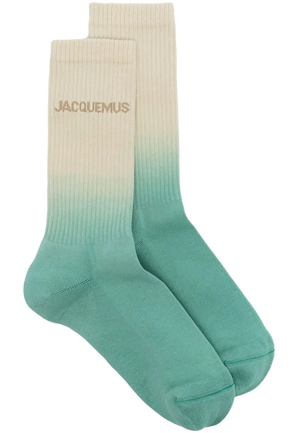 Jacquemus gradient-effect ankle socks - Grön