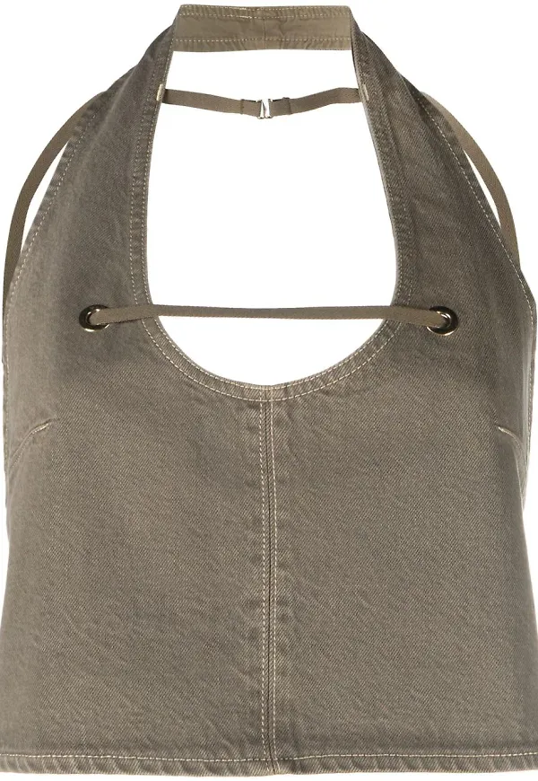 Jacquemus halternecktopp med knytning baktill - Grön