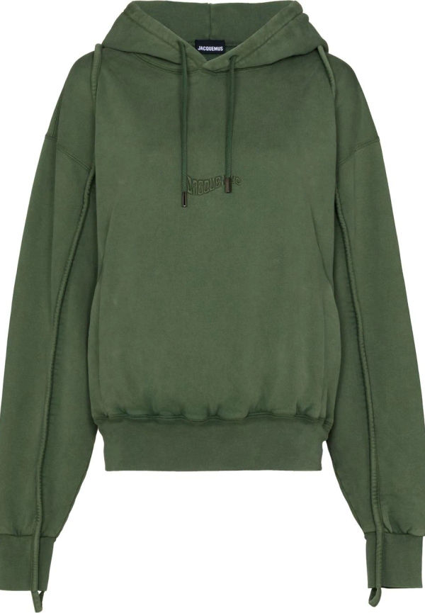 Jacquemus hoodie med broderad logotyp - Grön