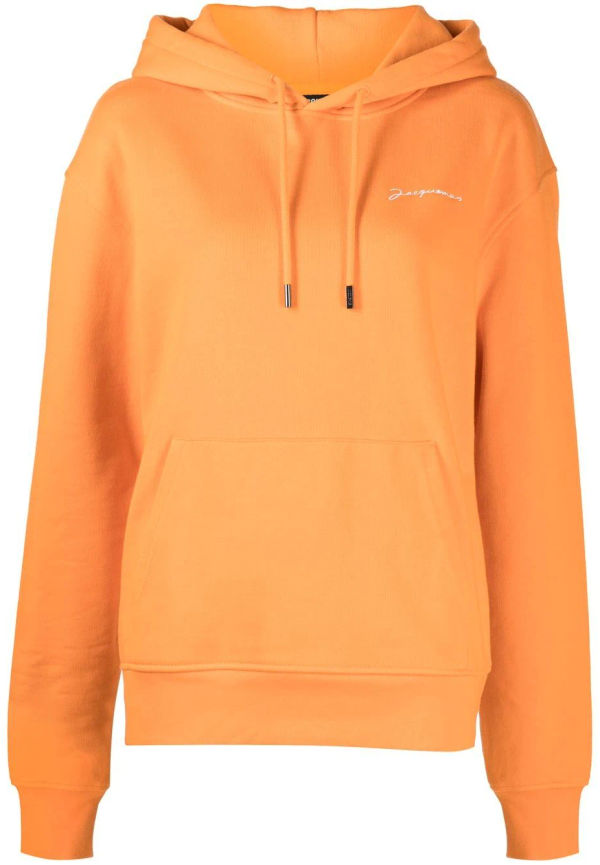 Jacquemus hoodie med broderad logotyp - Orange