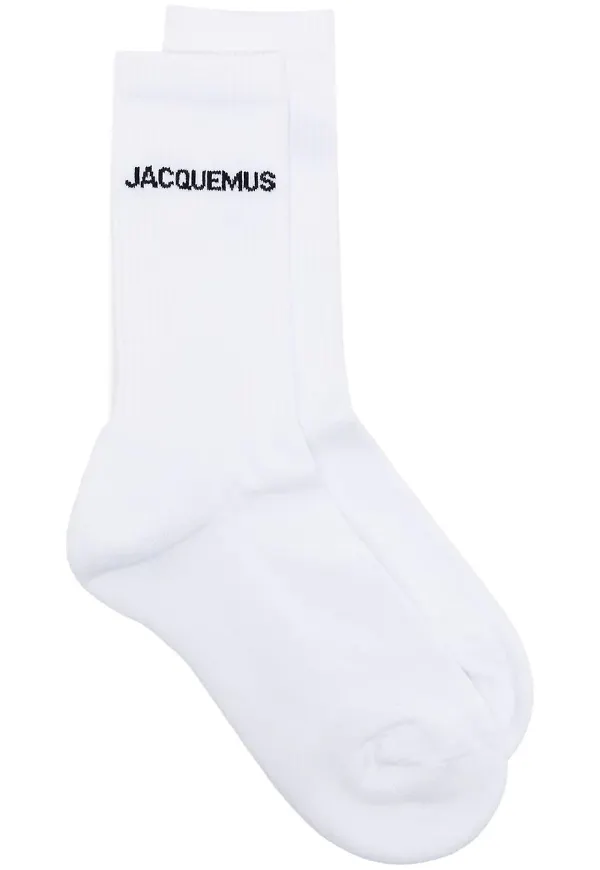Jacquemus intarsiastickade ankelstrumpor med logotyp - Vit