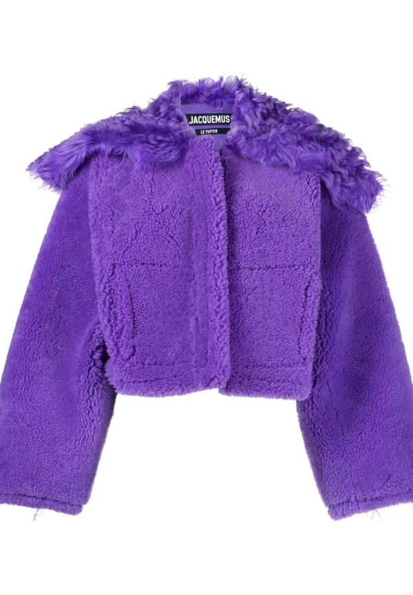 Jacquemus kort fårskinnsjacka - Lila
