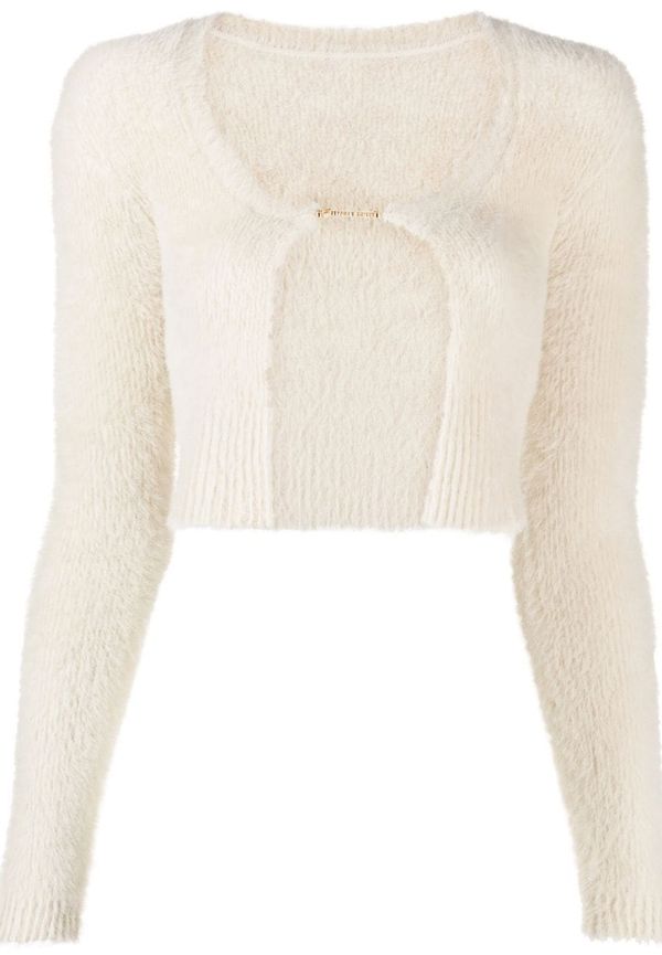 Jacquemus kort kofta med logotyp - Neutral