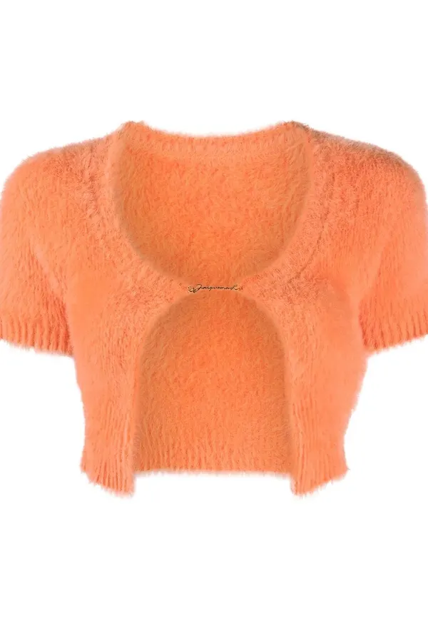 Jacquemus kort kofta med logotypplakett - Orange