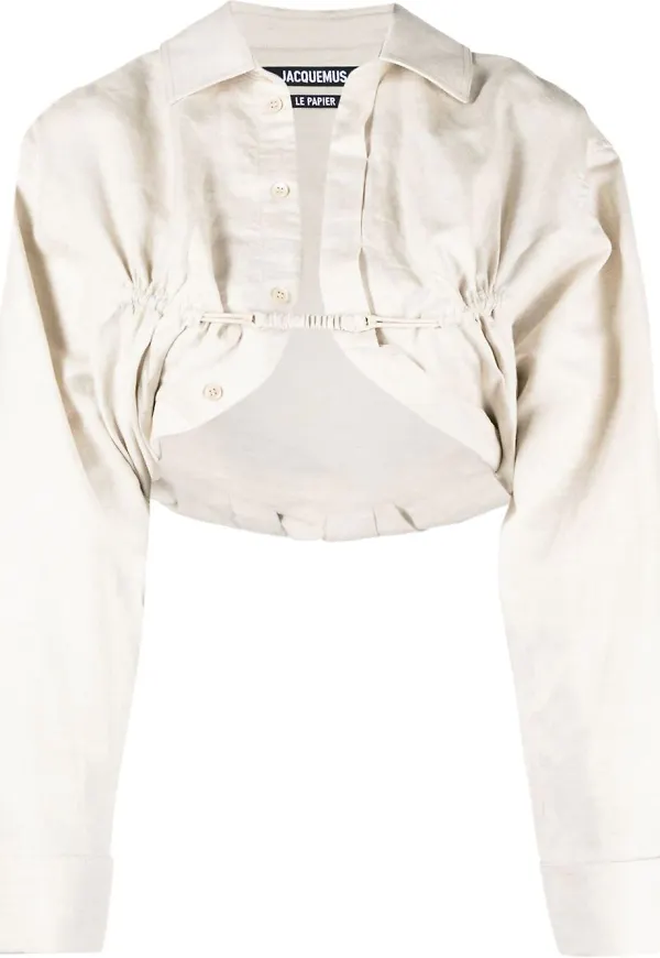 Jacquemus kort långärmad blus - Neutral
