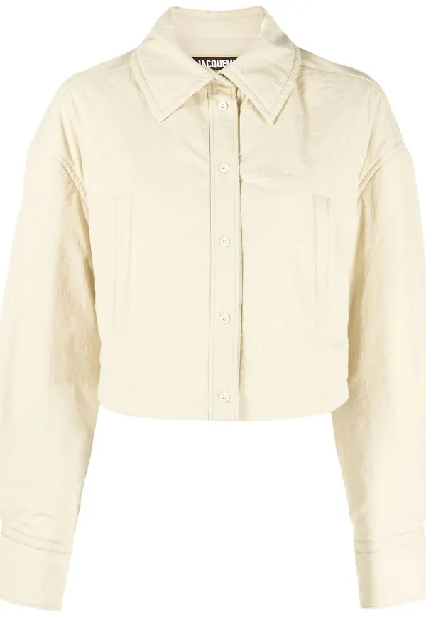 Jacquemus kort skjortjacka - Neutral