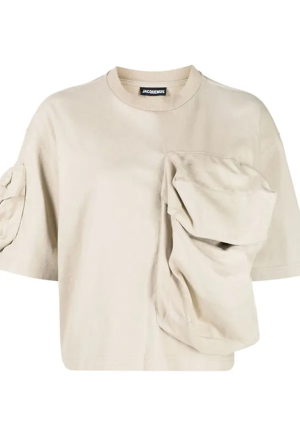 Jacquemus kortärmad cargoskjorta - Neutral