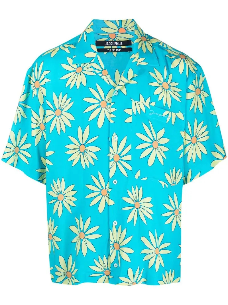 Jacquemus La Chemise Jean blommig skjorta - Blå