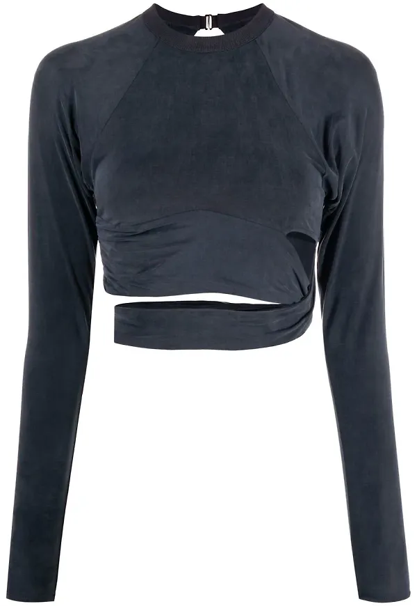 Jacquemus La t-shirt Espelho croptop med utskuren detalj - Blå