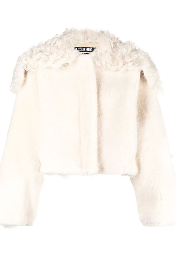 Jacquemus La Veste Pilone fårskinnsjacka - Neutral