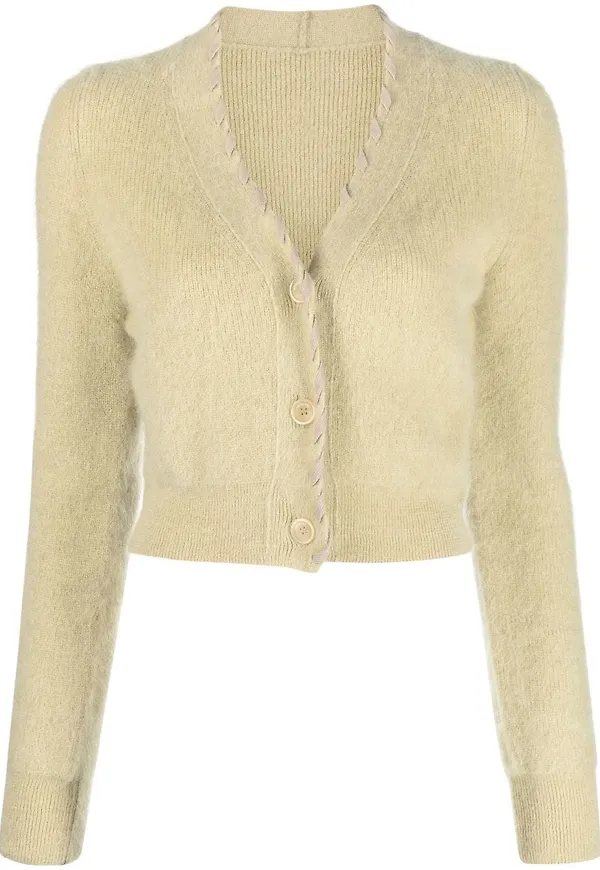 Jacquemus Lazo cropped knitted cardigan - Grön