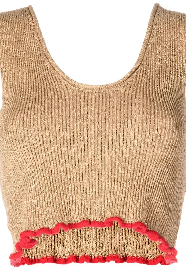 Jacquemus Le bandeau Santon croptop - Brun