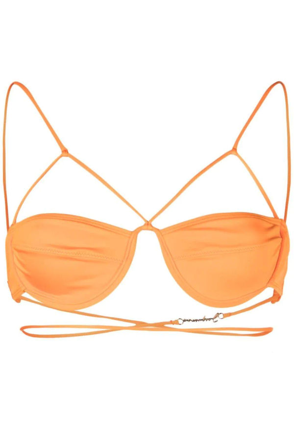 Jacquemus Le haut de maillot Signature bikini top - Orange