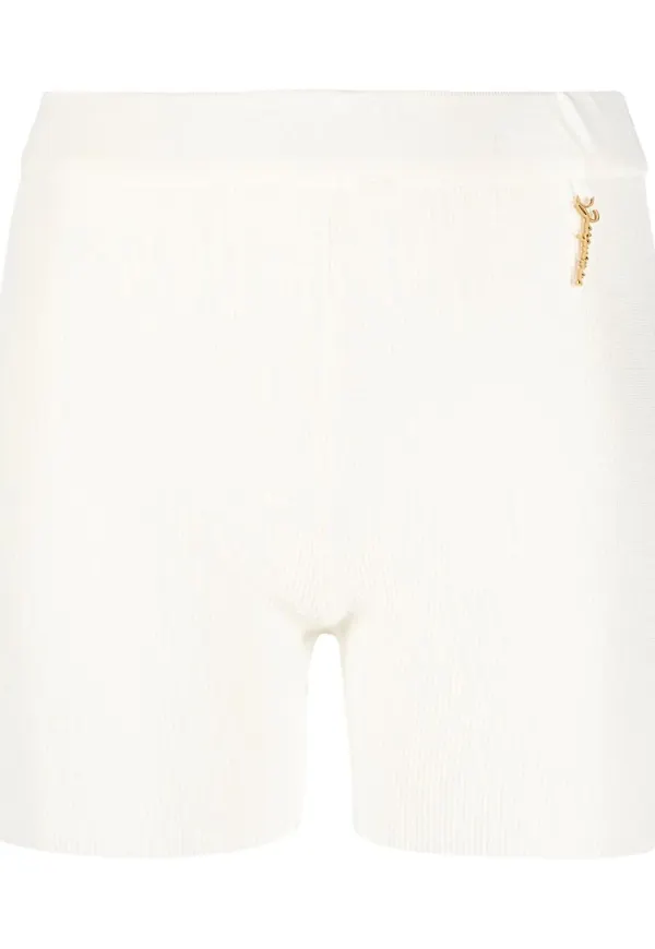 Jacquemus Le Short Pralu stickade shorts - Vit