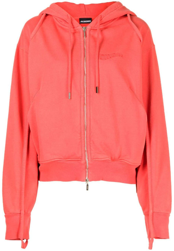 Jacquemus Le Sweater Camargue hoodie med dragkedja - Röd