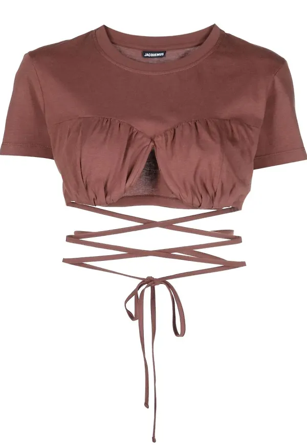 Jacquemus Le T-shirt Baci croptop - Brun