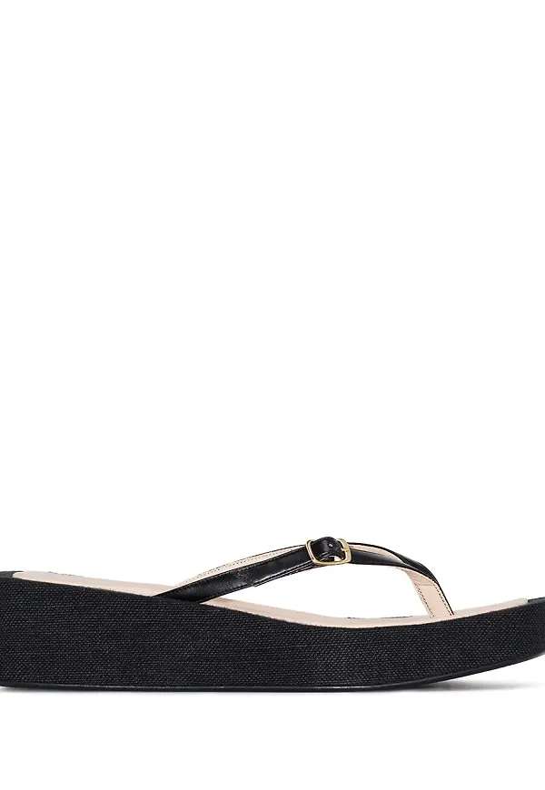 Jacquemus Les Tatanes Lin platåsandaler - Svart